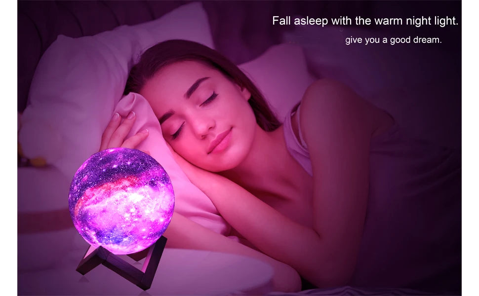 ZK20 3D Printing Moon Lamp Galaxy Moon Light Kids Night Light 16 Color Change Touch Remote Control Galaxy Light GoodSnoze
