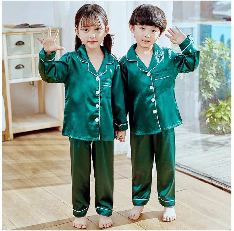 New Lapel Printed Set Long-Sleeved Pajamas Set Girls Bear Cartoon Children's Home Wear Toddler Boy Pyjamas Pjs for Kids GoodSnoze