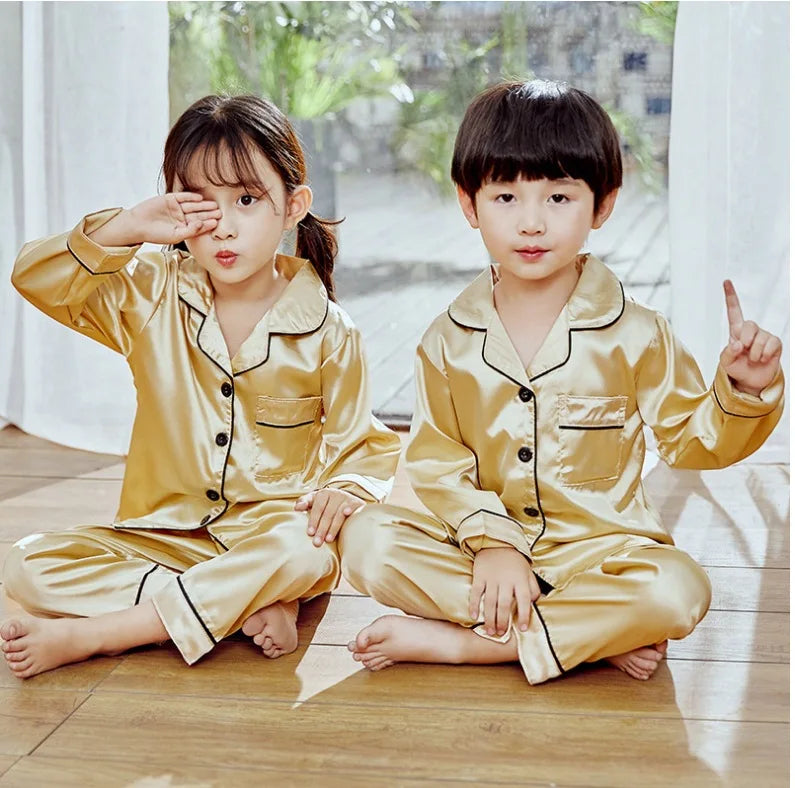 New Lapel Printed Set Long-Sleeved Pajamas Set Girls Bear Cartoon Children's Home Wear Toddler Boy Pyjamas Pjs for Kids GoodSnoze