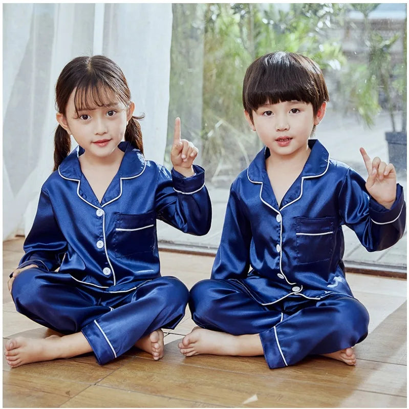 New Lapel Printed Set Long-Sleeved Pajamas Set Girls Bear Cartoon Children's Home Wear Toddler Boy Pyjamas Pjs for Kids GoodSnoze
