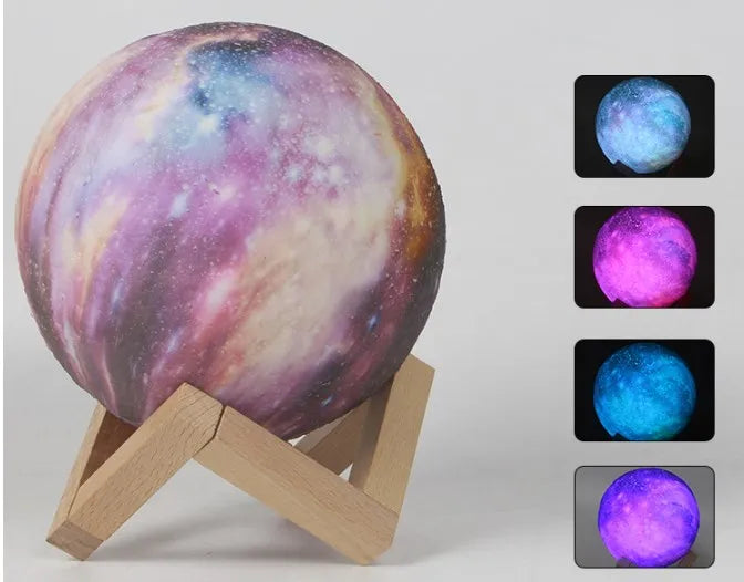 ZK20 3D Printing Moon Lamp Galaxy Moon Light Kids Night Light 16 Color Change Touch Remote Control Galaxy Light GoodSnoze