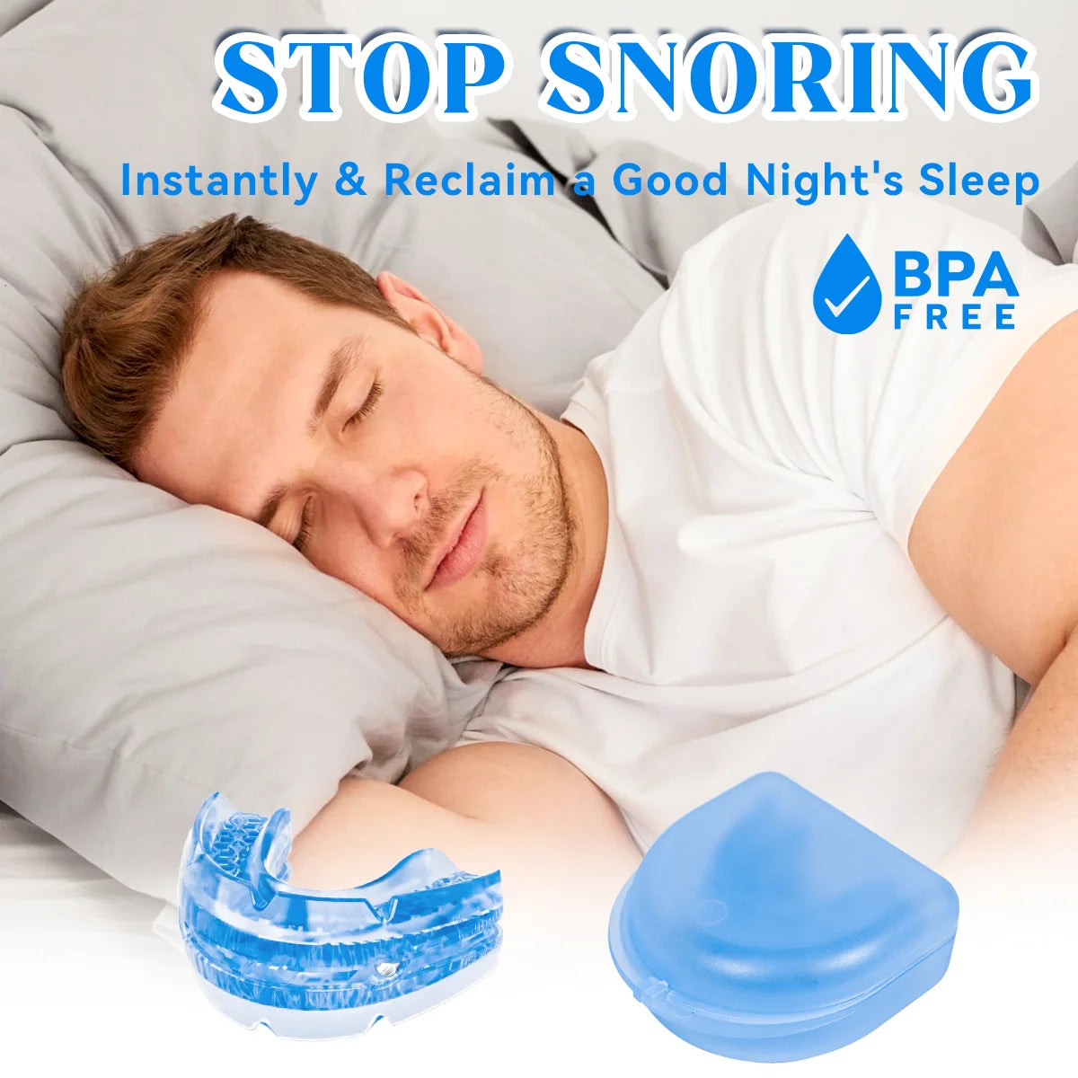 Anti Snore Bruxism Mouth Guard Stop Snoring Mouthpiece Teeth Bruxism Sleeping Aid Apnea Devices Night Anti-Snoring Mouth Guard GoodSnoze